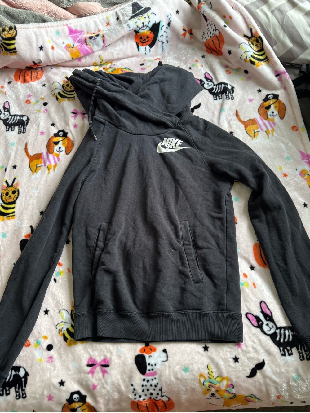 Nike Black Pullover Hoodie with White Swoosh